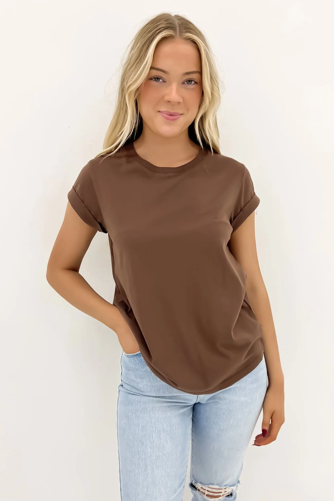 Manly Tee Chocolate Flexible Shoulder Seams