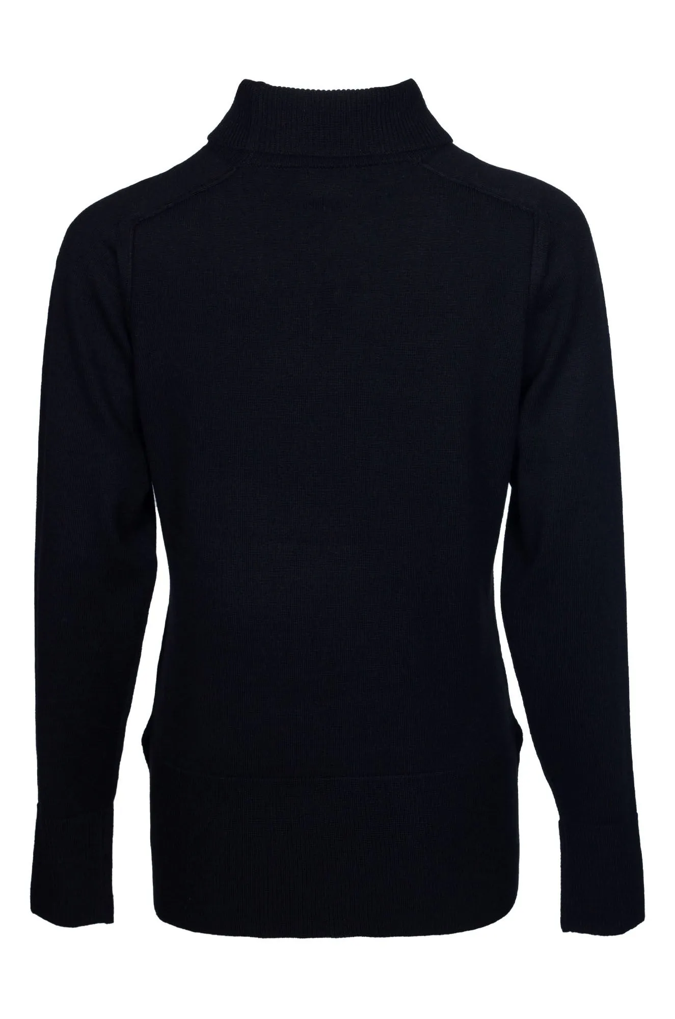 Merino Wool WideRibbed Texture Jumper - Knitwear | Black | 6346B1