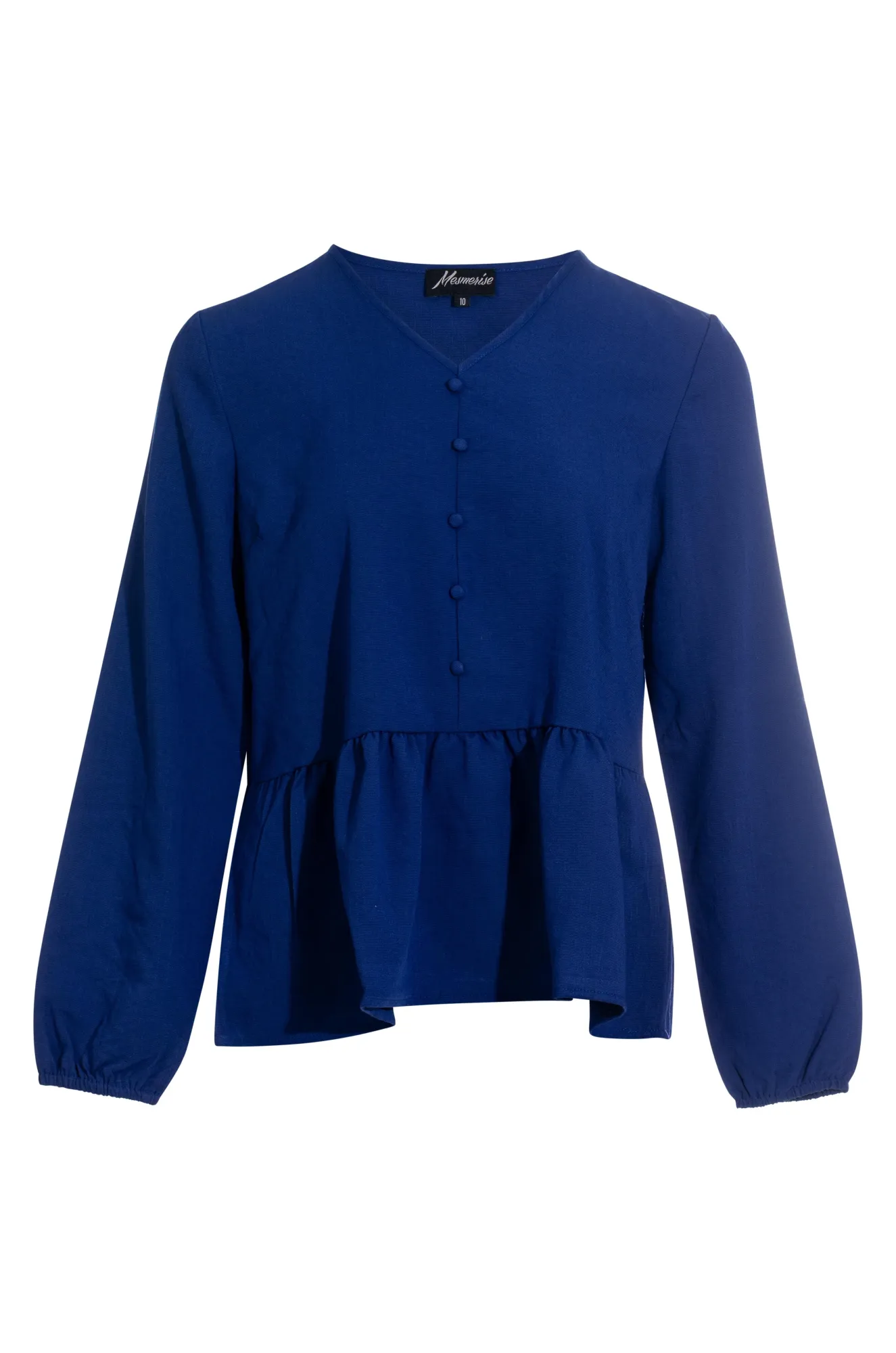 HygroscopicFiber Linen Soul V neck Soft Drape Top | BLUEBERRY | 8803BR