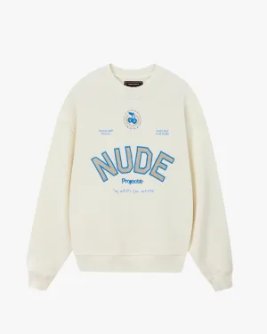 Shrink resistant hot weather wear Varsity Sweatshirt Marshmallow