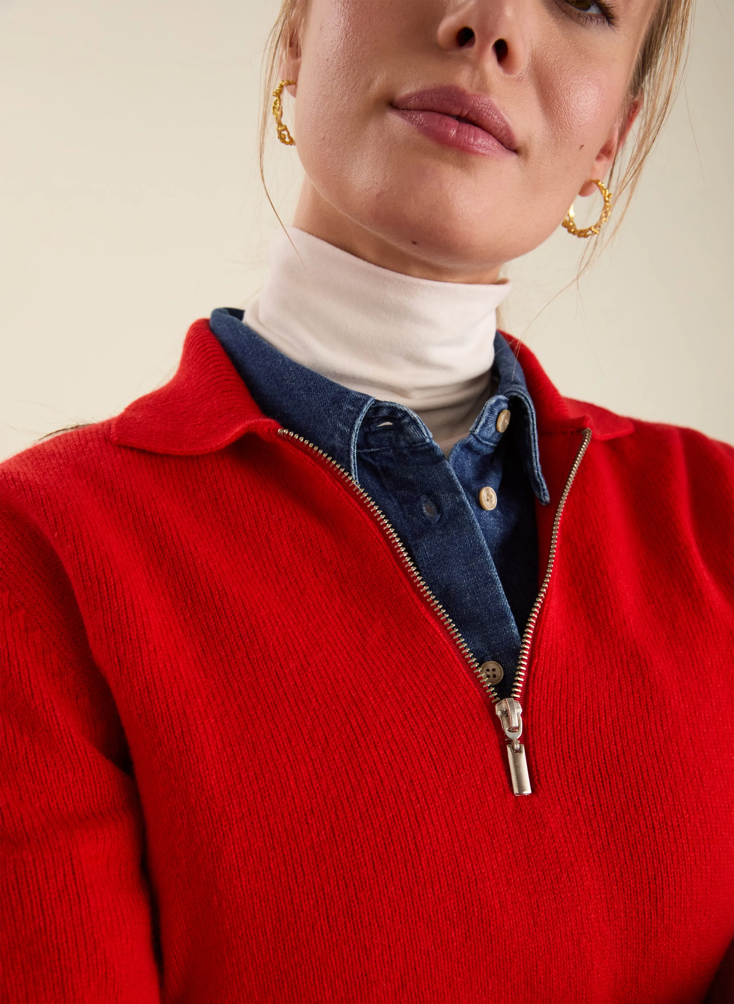 Unisex Appeal Maisy Pure Wool Zip Jumper