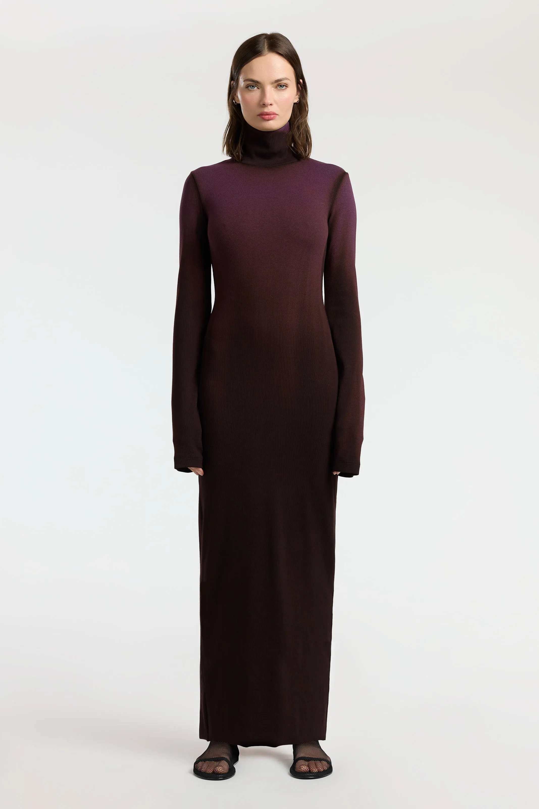 Stain-Resistant Spring Style Verona Turtleneck Maxi Dress