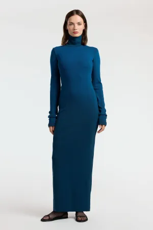 Evening Tone Unique Cut Verona Turtleneck Maxi Dress