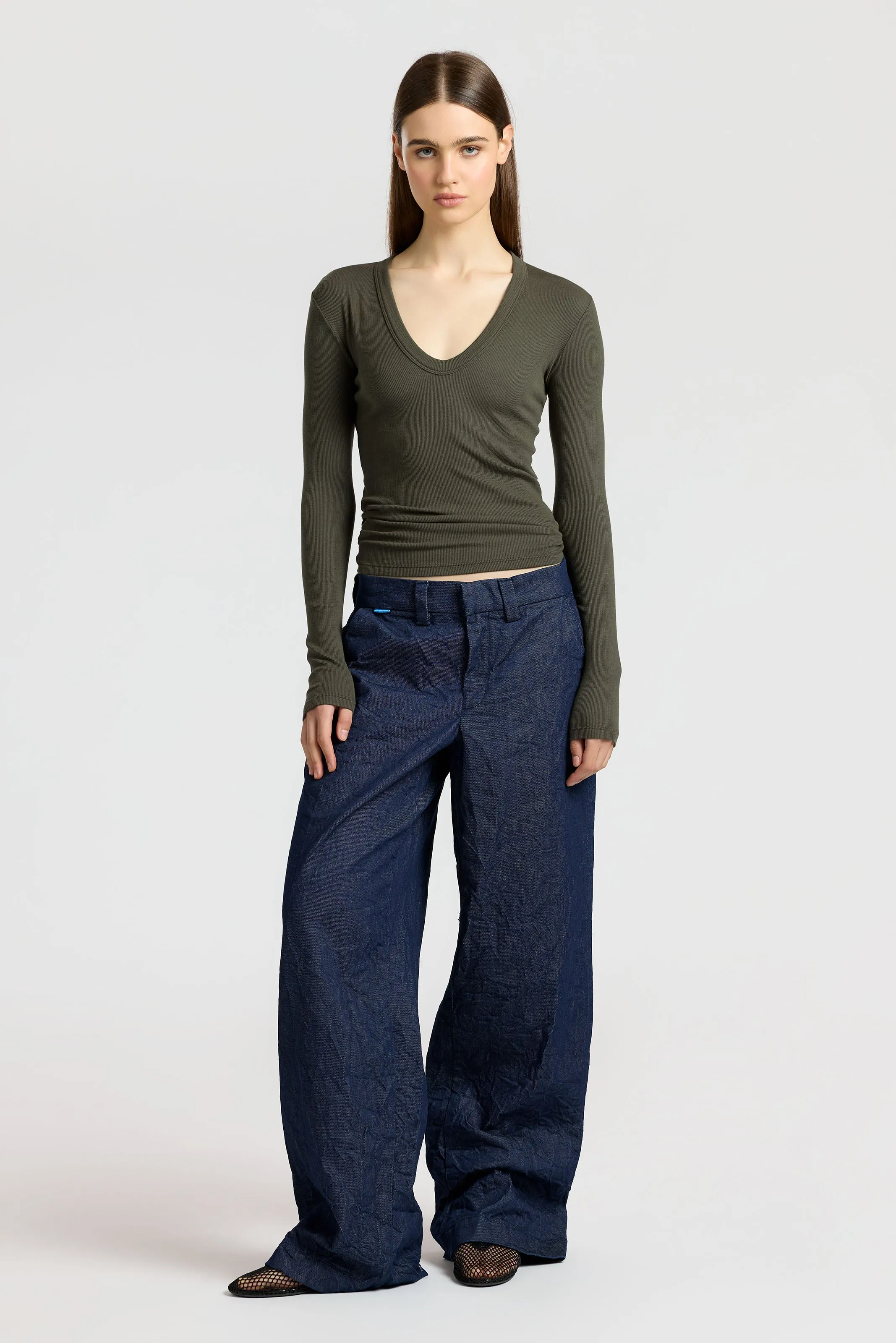 Verona U-Neck Shirt DoubleStitched Seams Layering Comfort Wear