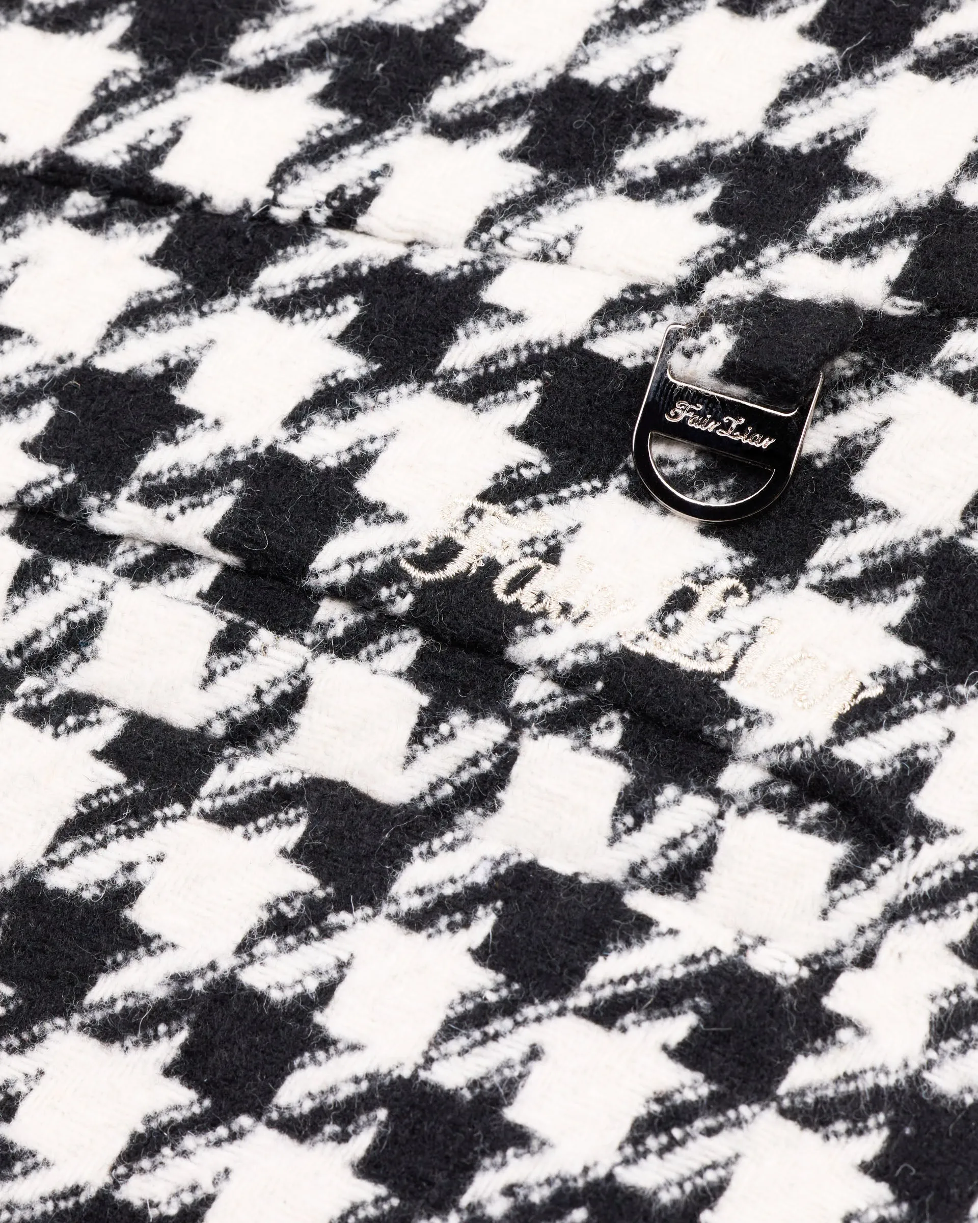 Odor control Tear Resistant Material Houndstooth checkered flare skirt - Black