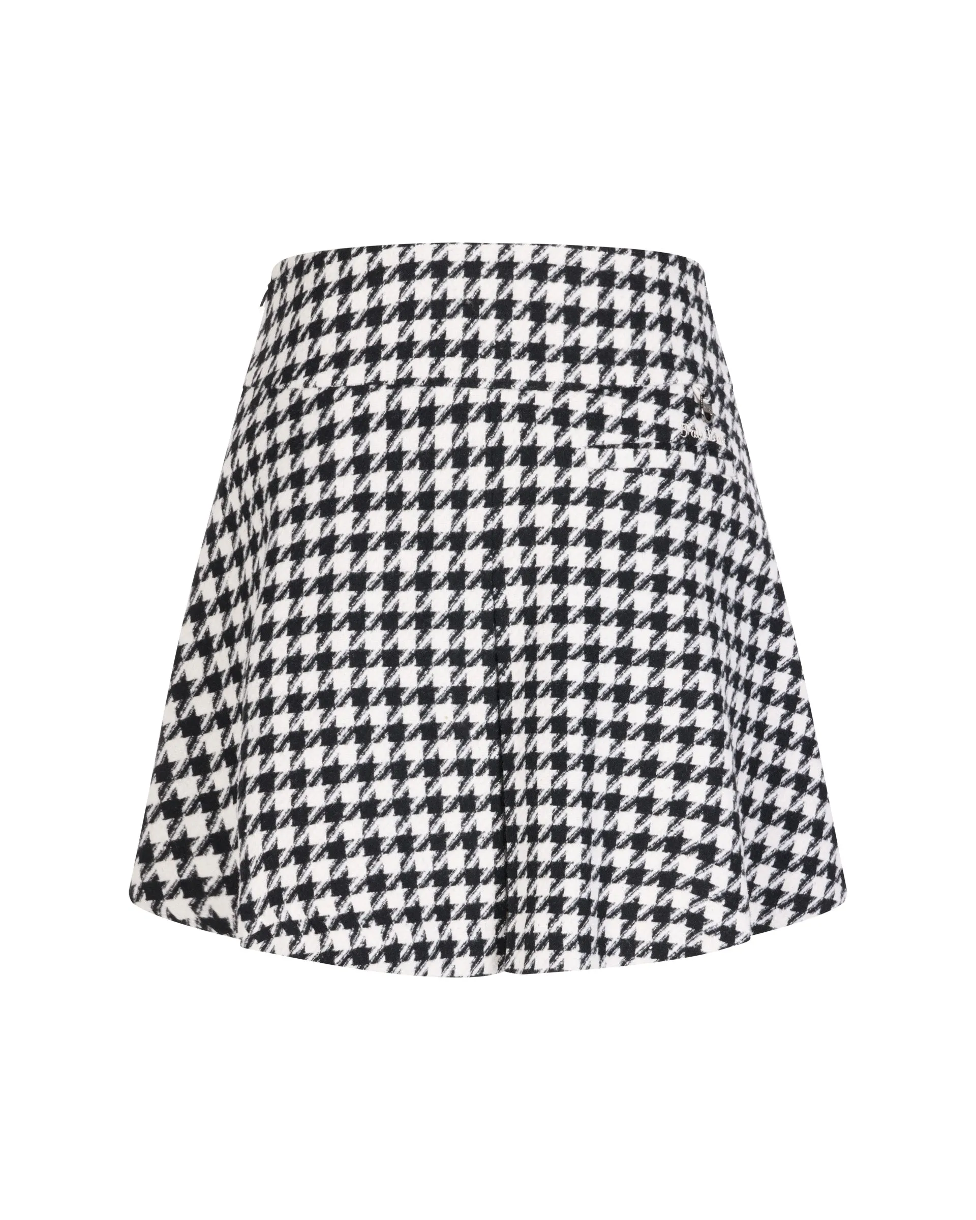 Easy Motion Houndstooth checkered flare skirt - Black