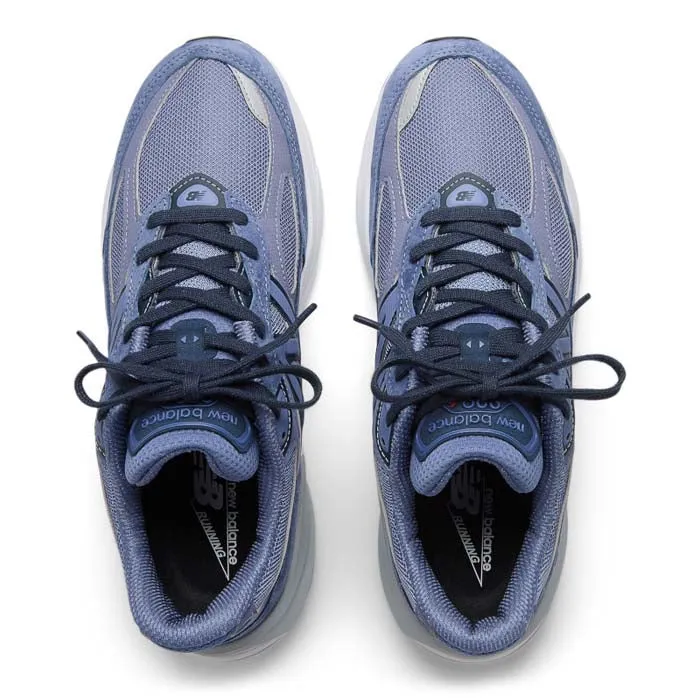 athlete in training Vibration Damping Core Womens New Balance Made in USA 990v6 in Purple/Navy