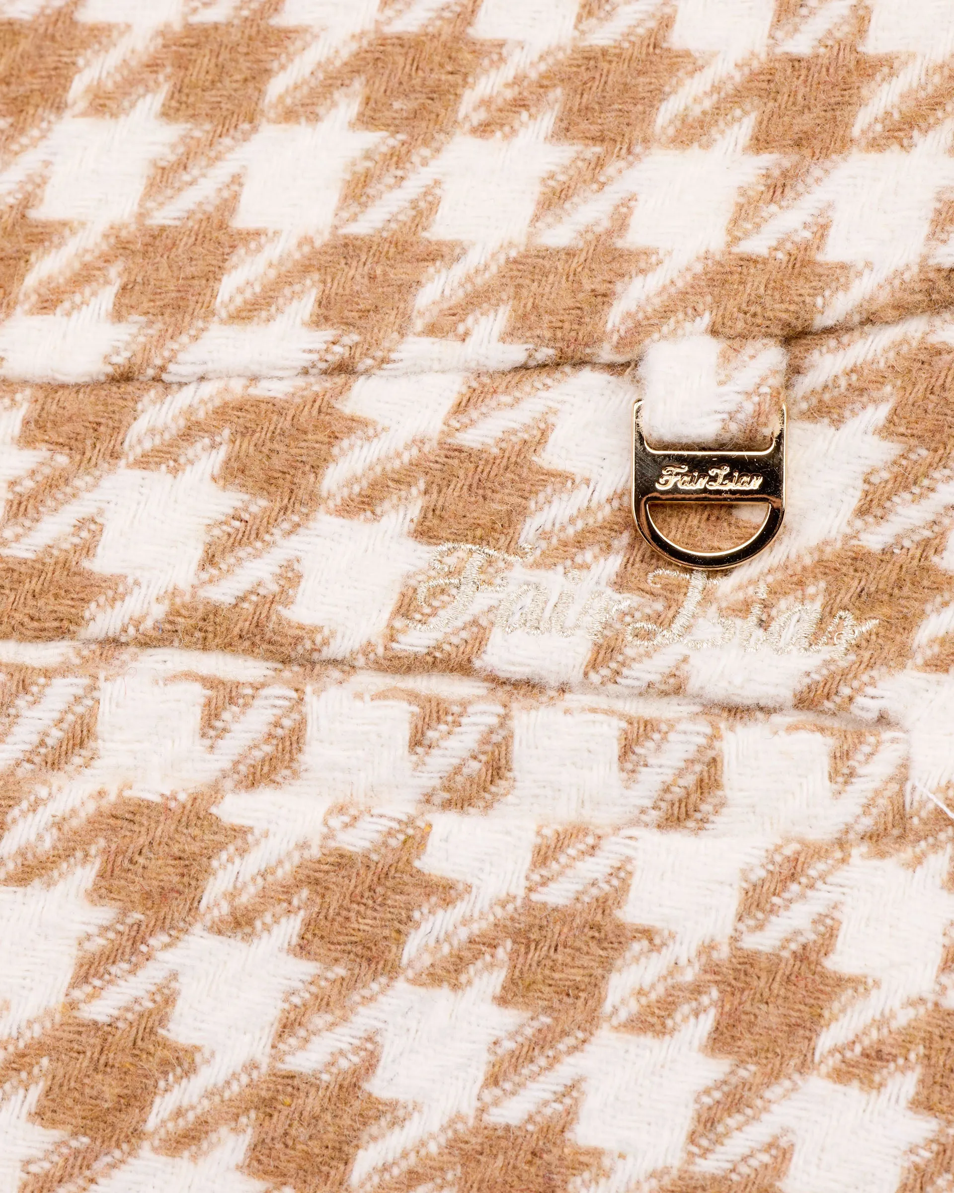 Houndstooth checkered flare skirt - Beige Clean Outfit Stylish Choice