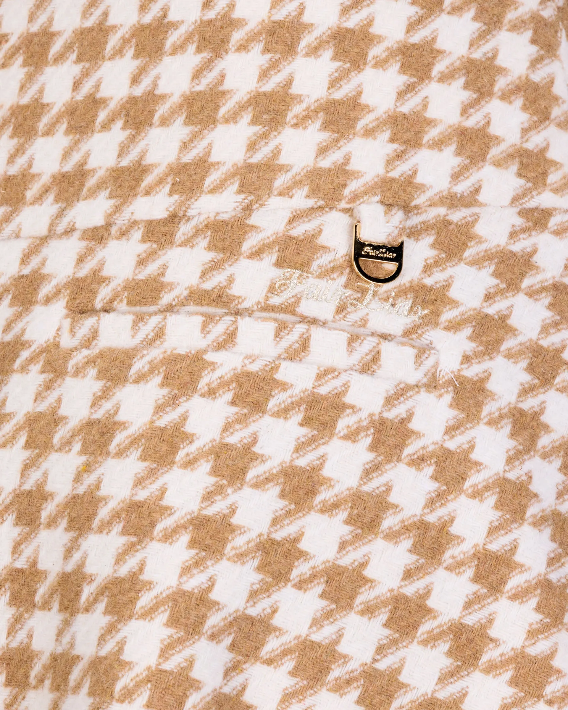 Houndstooth checkered flare skirt - Beige Soft Tones