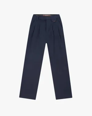 Vinyl Chino Pants Navy Rayon drape Breathable layers
