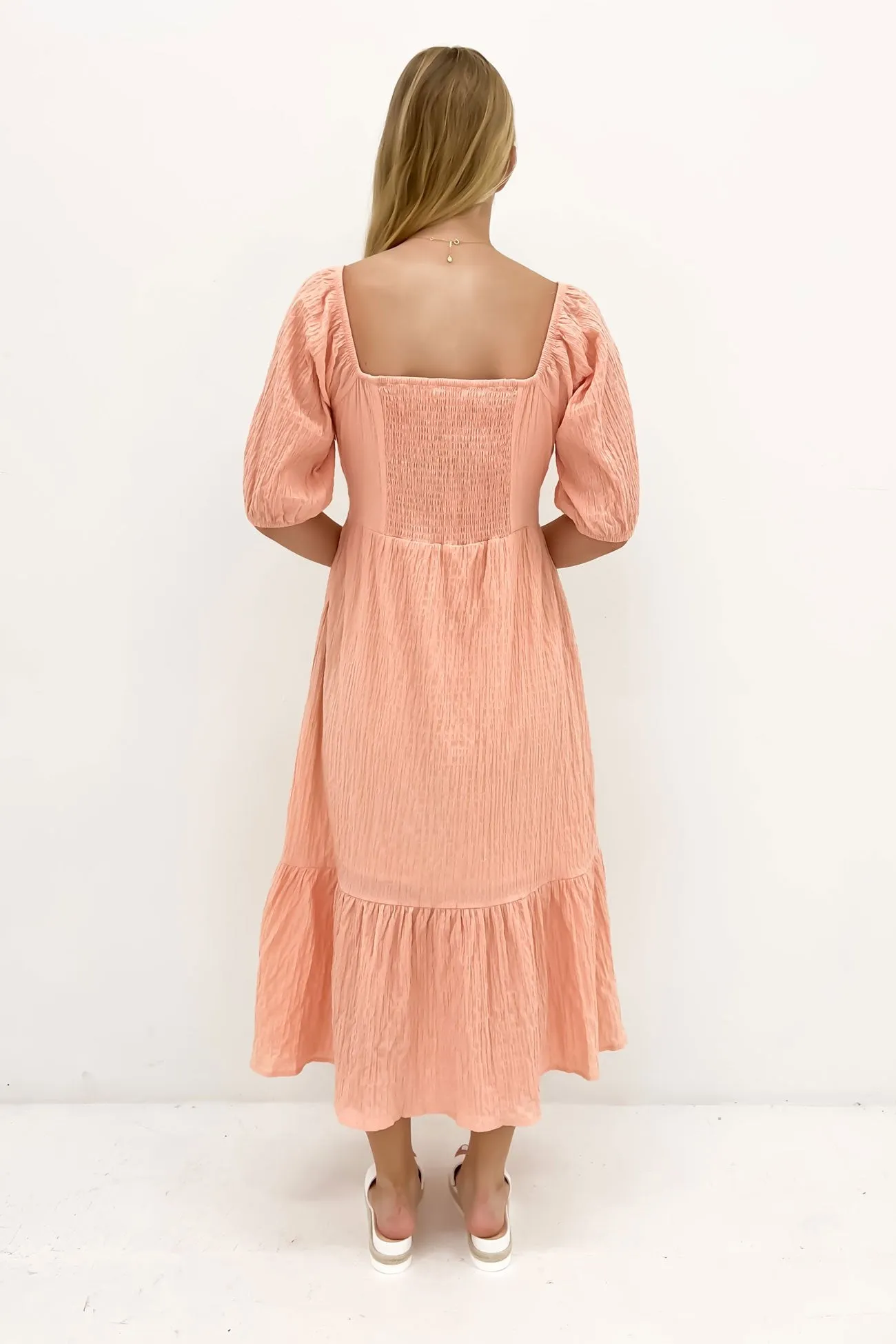 Violet Midi Dress Muted Peach Functional-Design