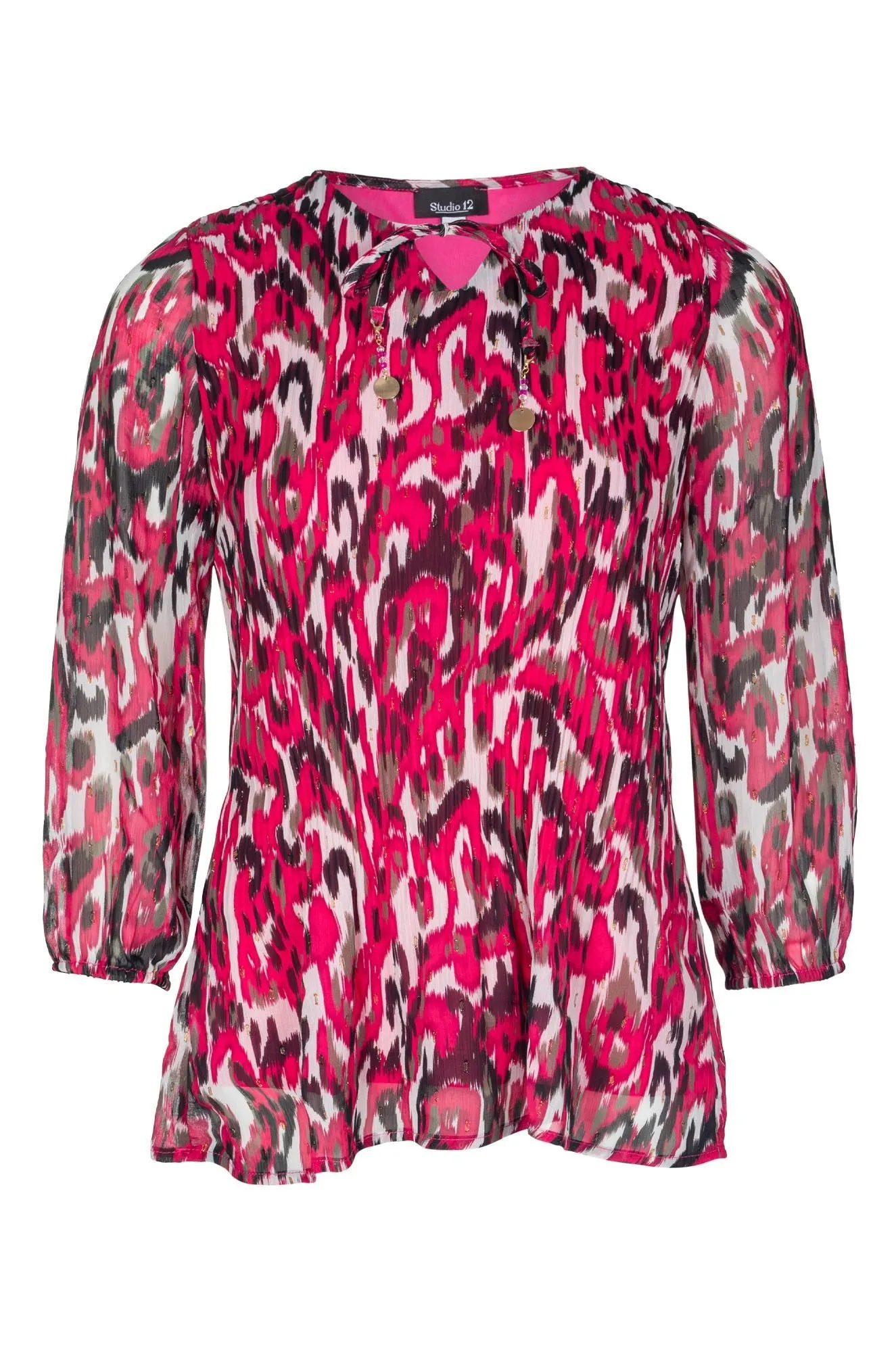 AntiSnag Threading Top | Cerise Olive Abstract | 8581B1