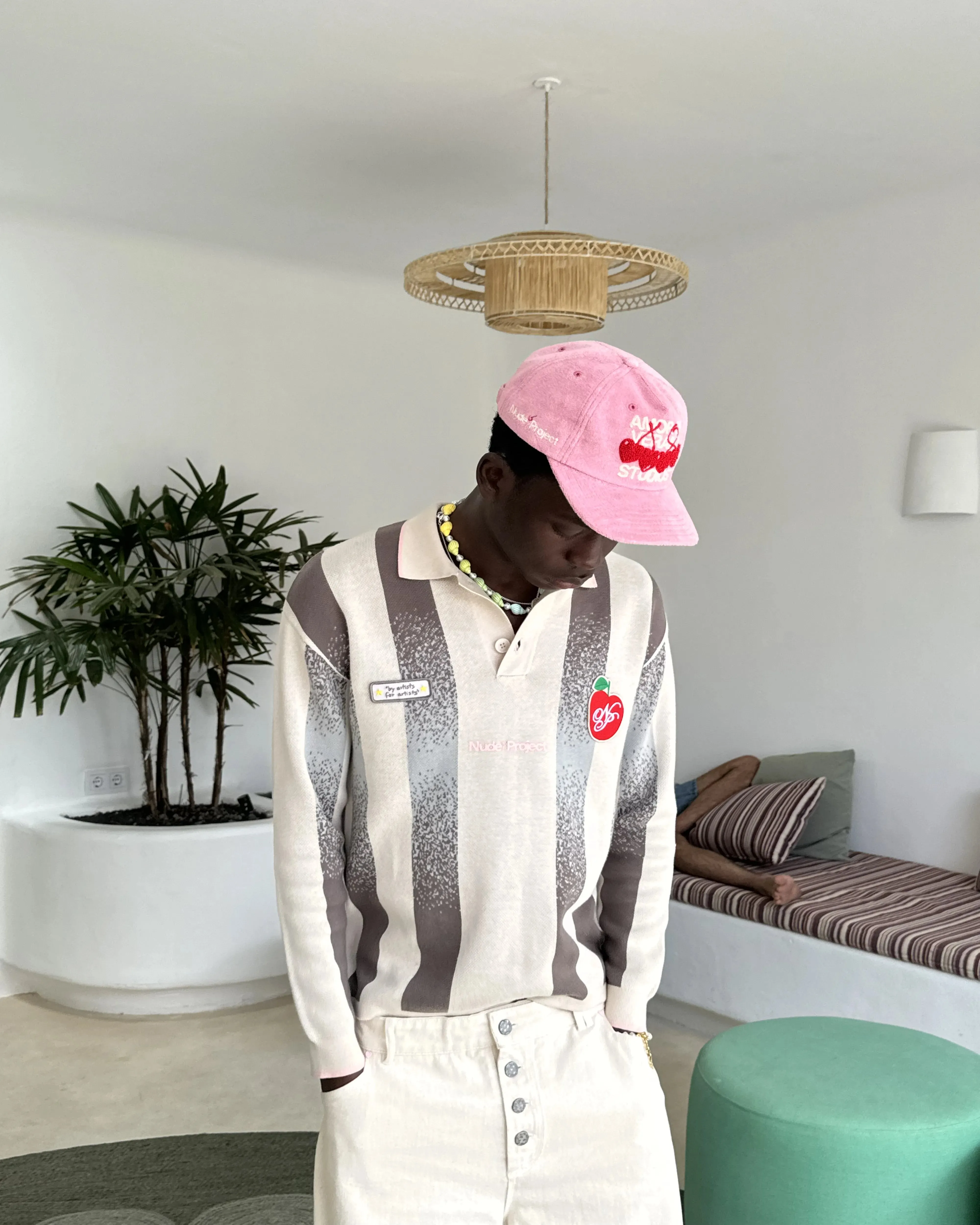 Vizcaya Football Polo Knit Grey Modern Texture Layer Trend