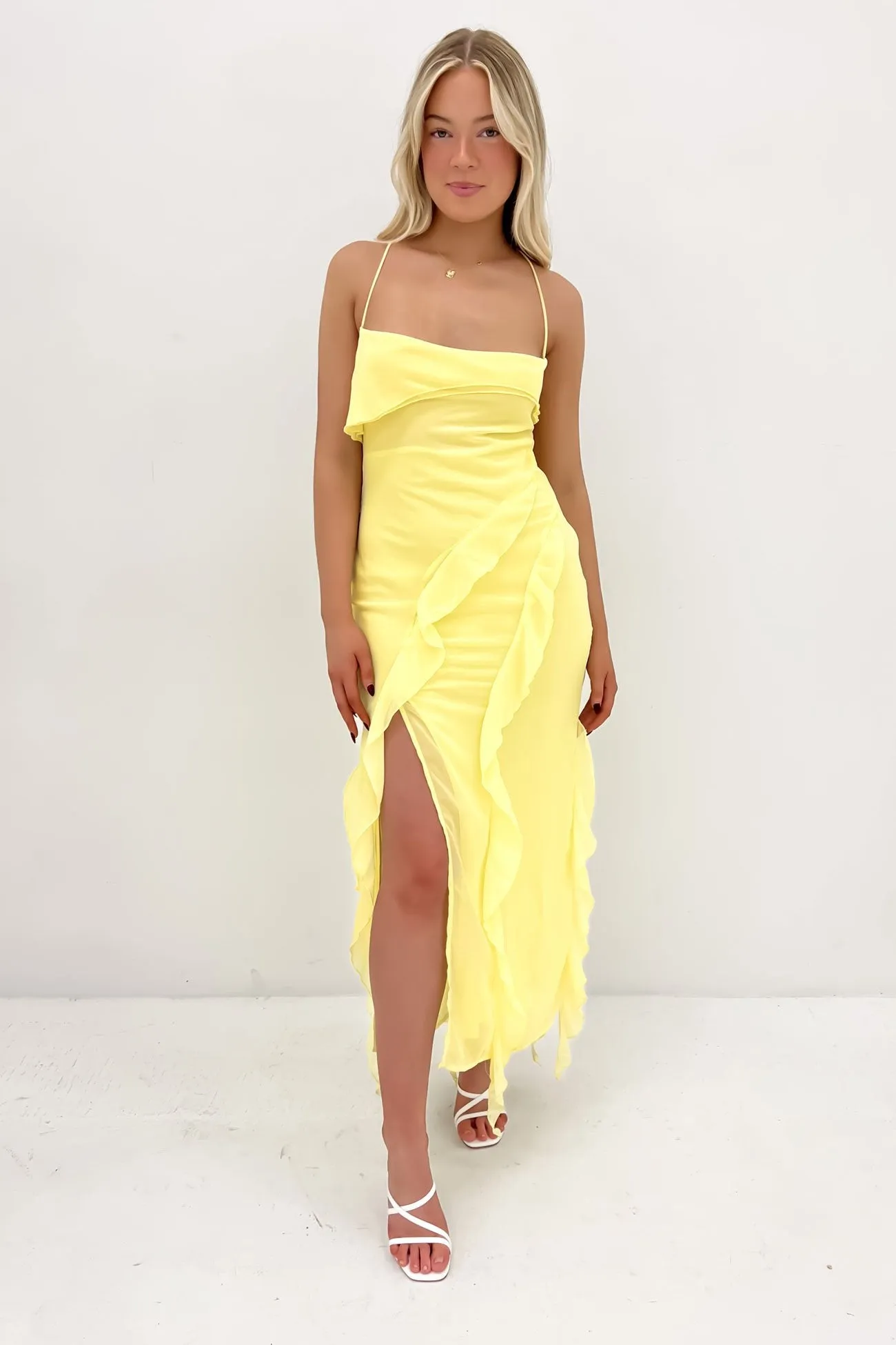 Form Fitting Dry-Clean-Only Loz Maxi Dress Yellow