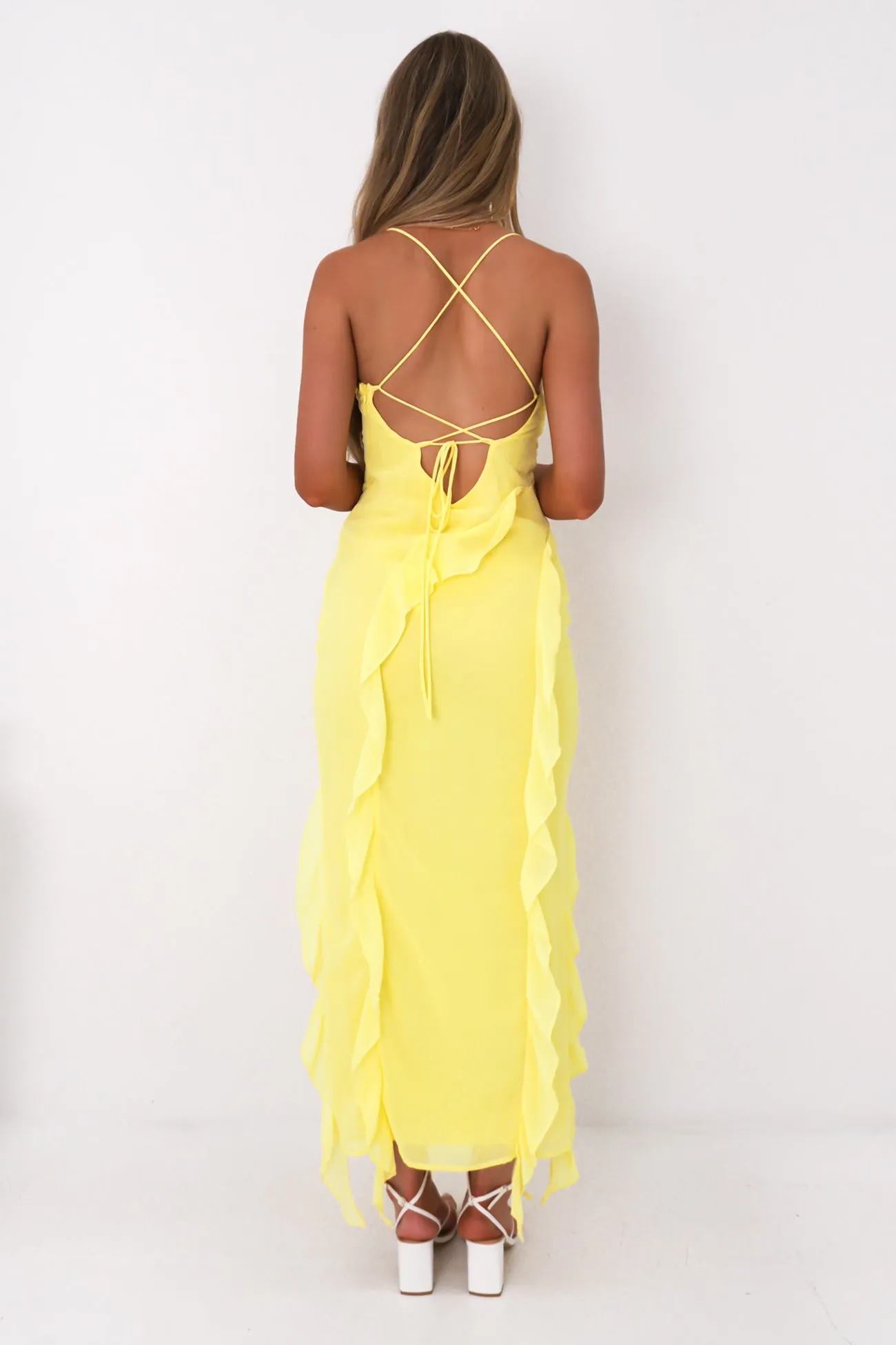 Loz Maxi Dress Yellow Cool Movement