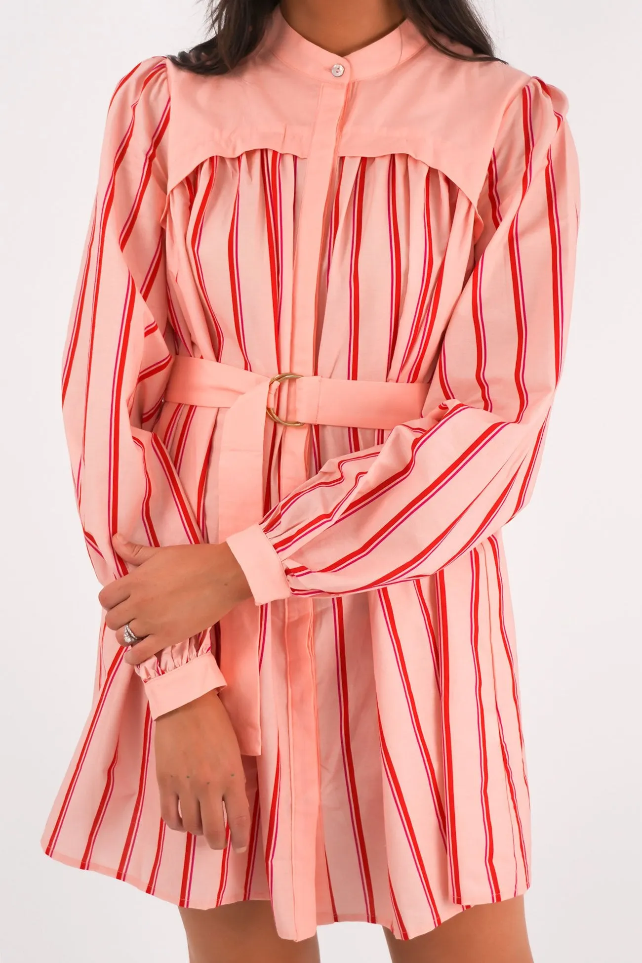 Mae Mini Dress Pink Stripe Summer-Season Bold Style