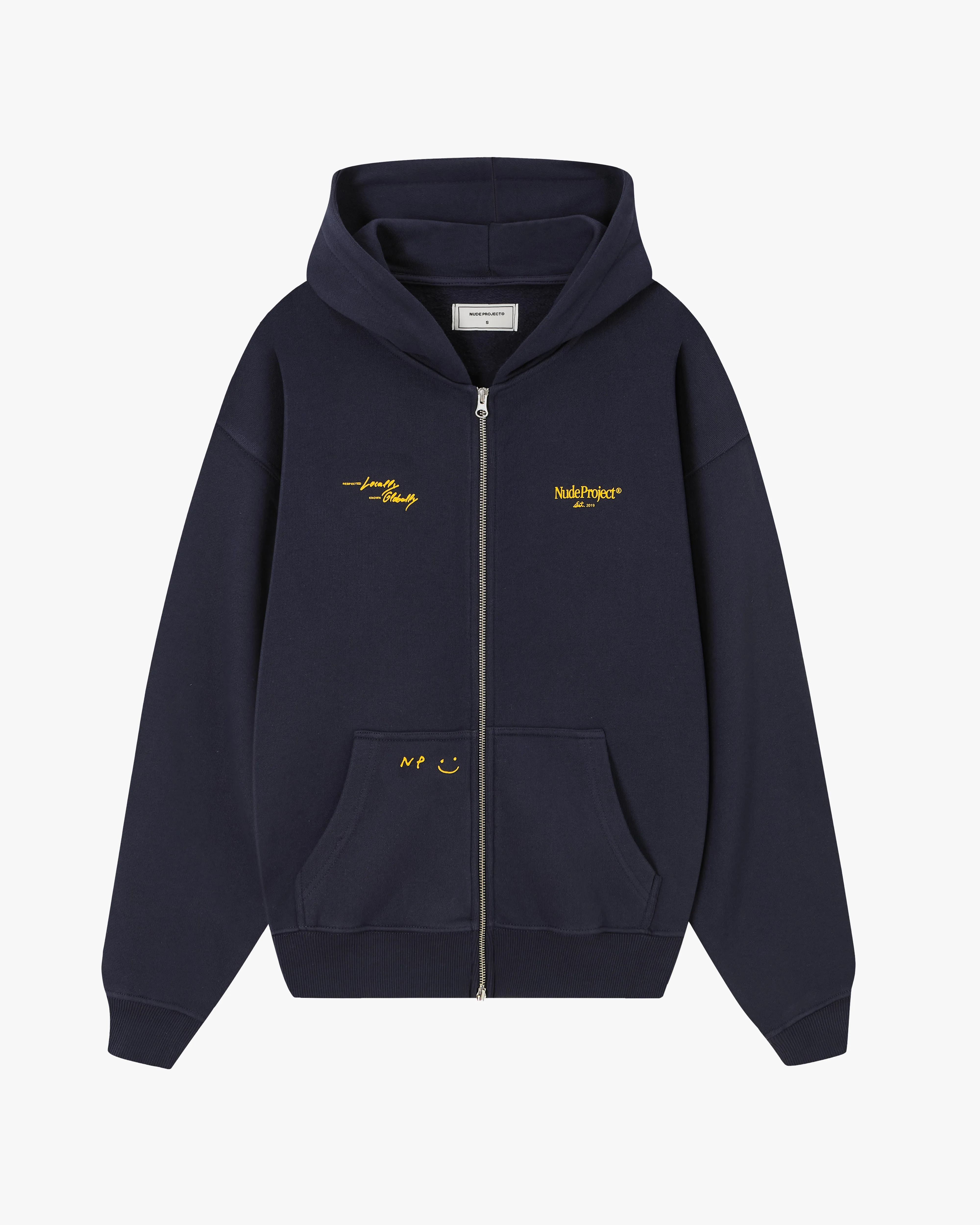 Fashionable Design Global Soon Zip-Up Hoodie Navy