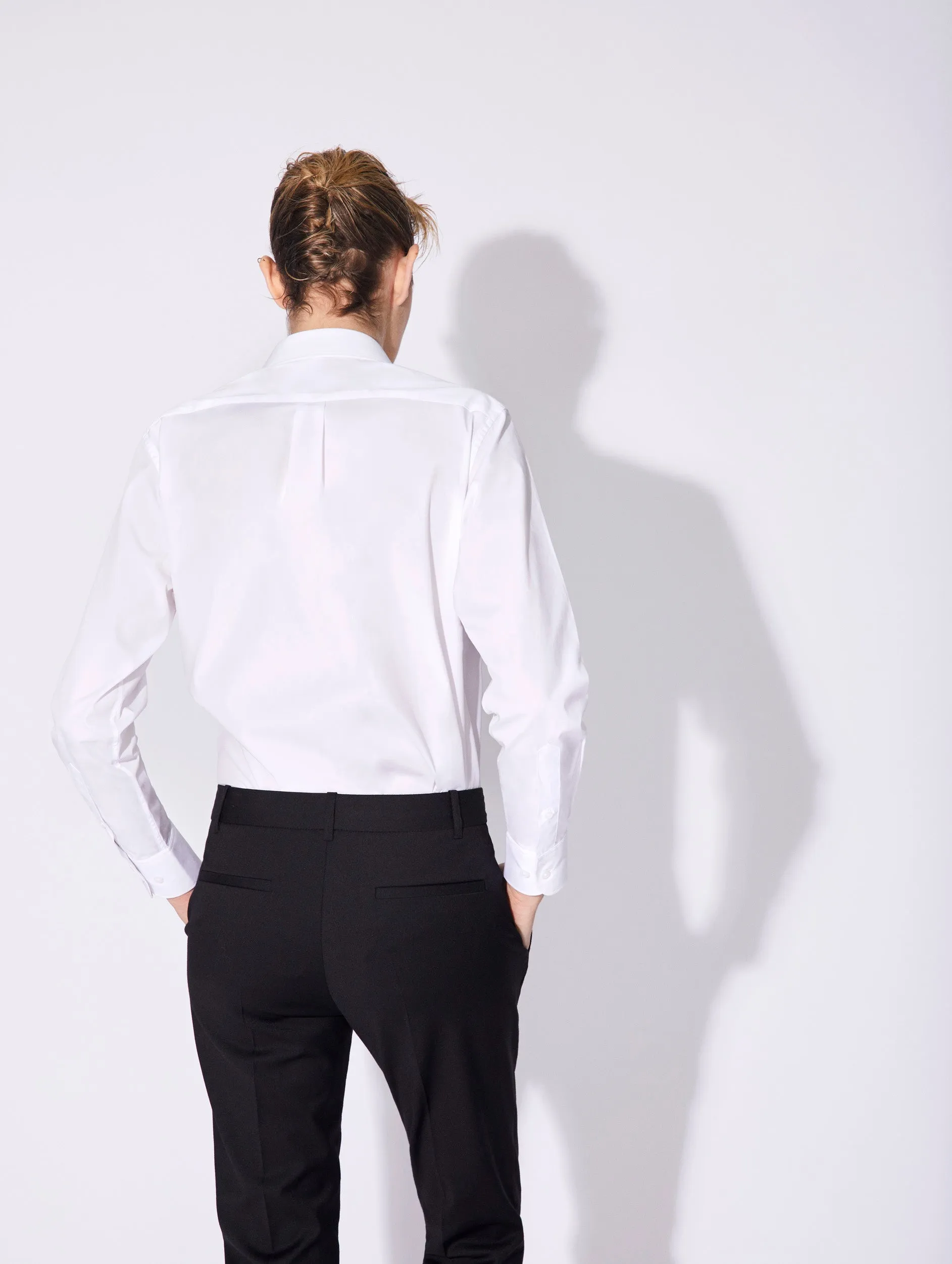 teenagers' Day-to-Day Comfort White cotton poplin shirt