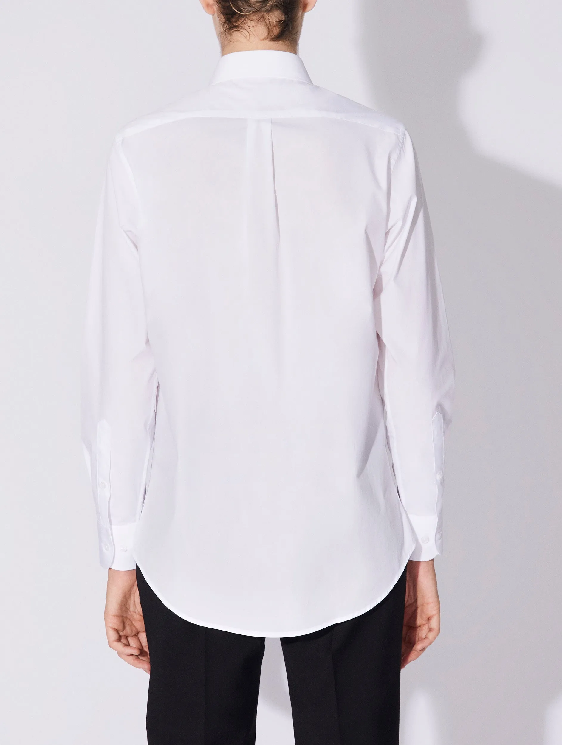 Breathable Layer White cotton poplin shirt