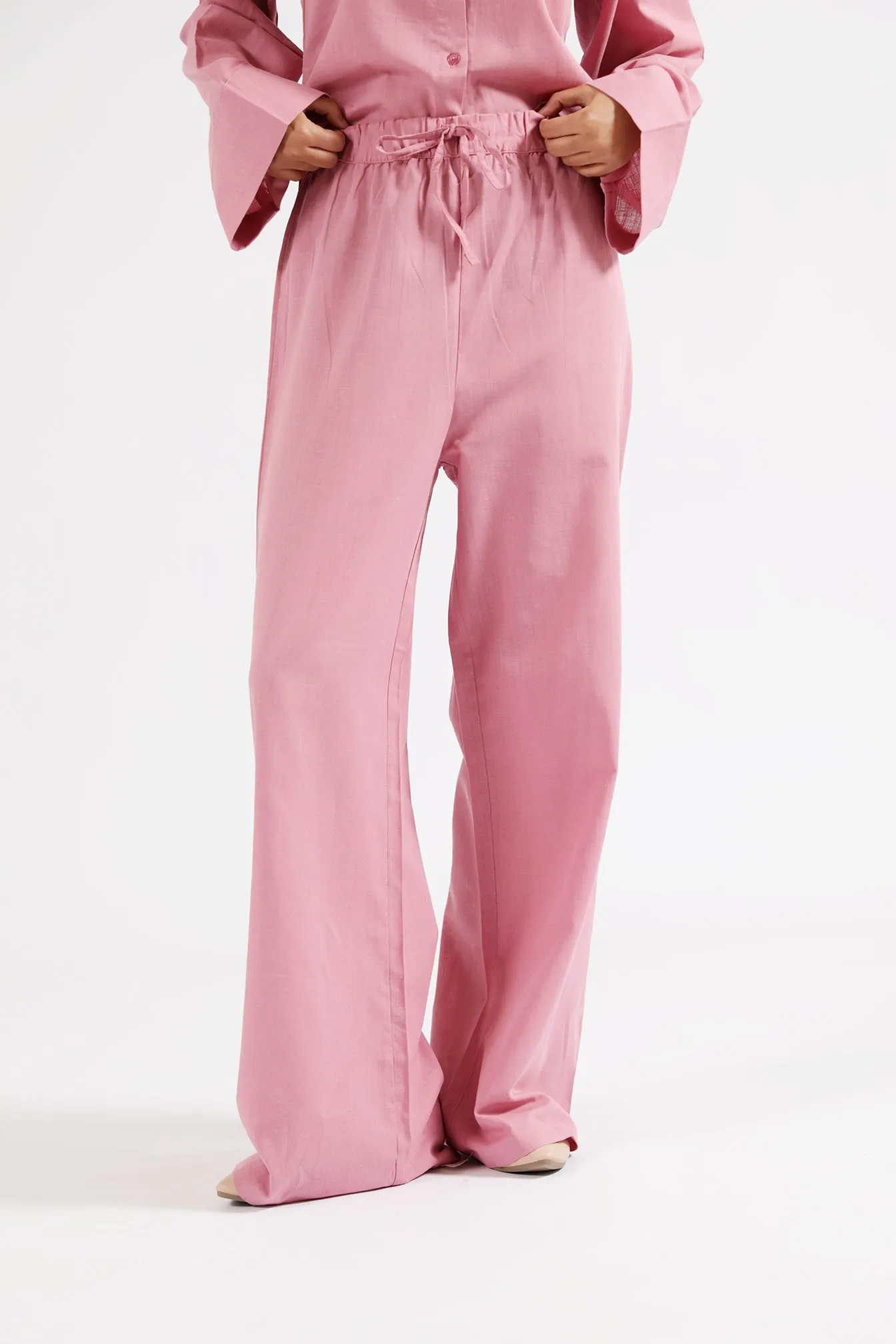 Outdoor Fit Layered Style WIDE LEG LINEN TROUSERS