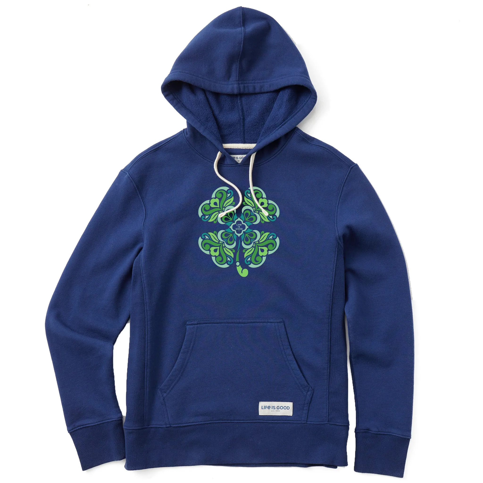 Women's 4 Leaf Clover Swirl Simply True Fleece Hoodie Timeless Fashion Cozy Essentials