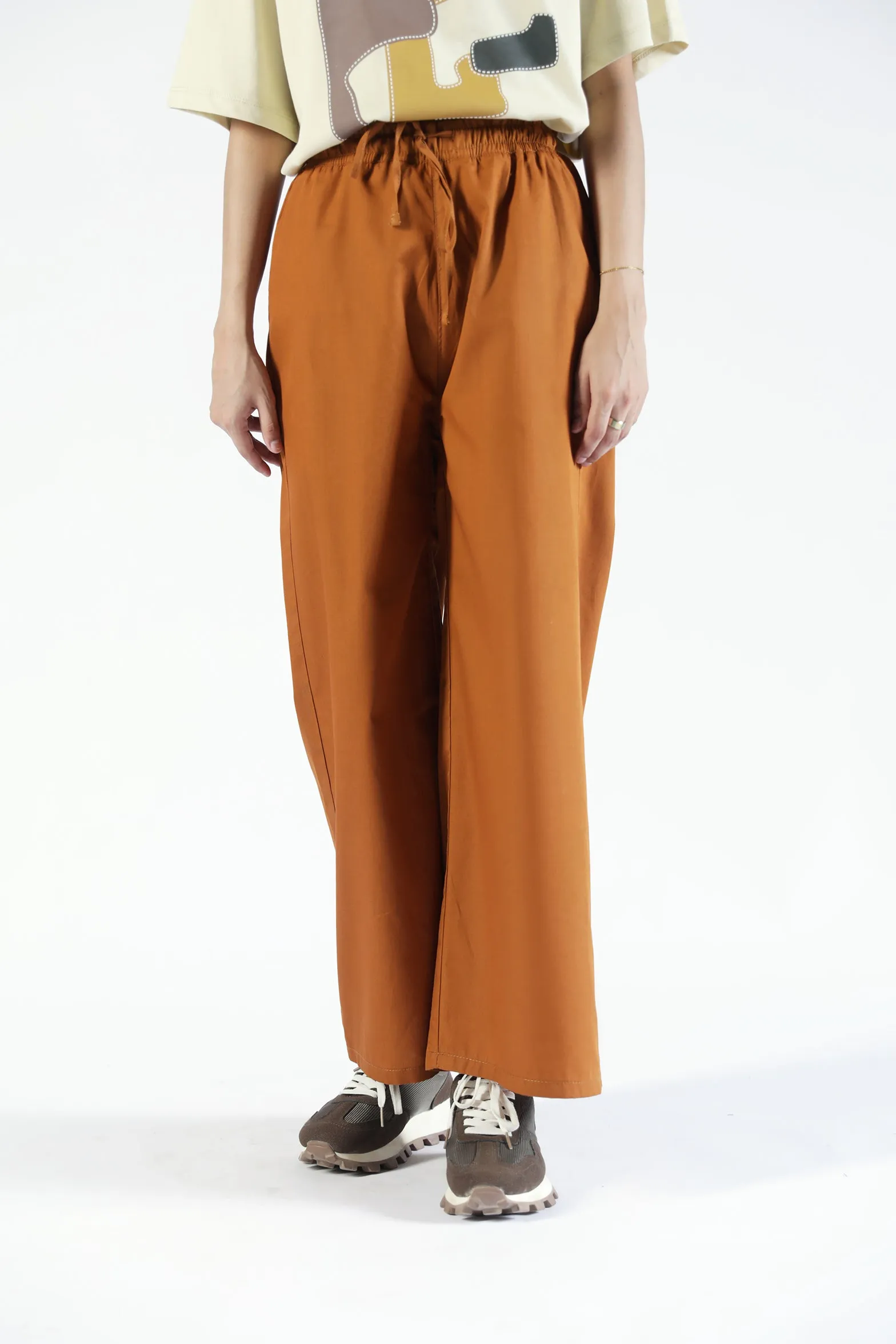 WIDE LEG TROUSER WITH DRAWCORD DETAIL No Irritation Seams