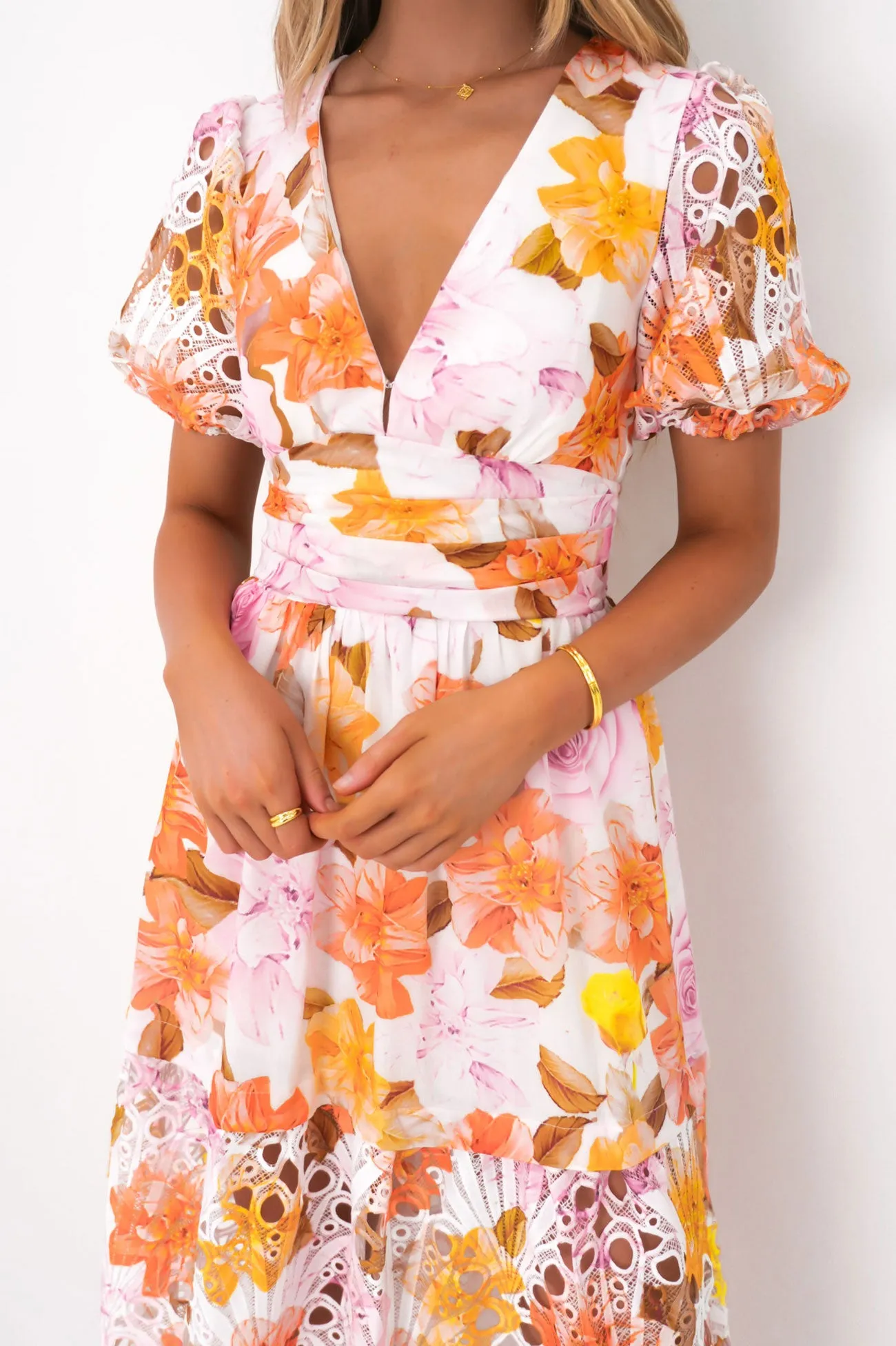 Cozy And Stylish Nordic Plain Angelicah Maxi Dress Pink Blossoms