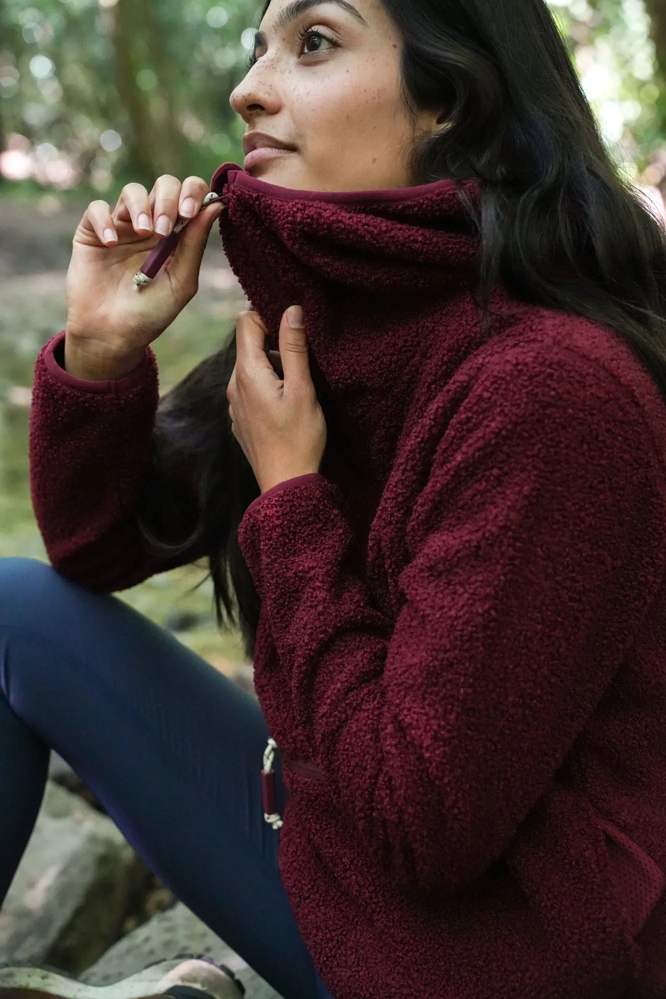 Windproof Gale Fleece - Cabernet DualLayer Weave FlexibleFit