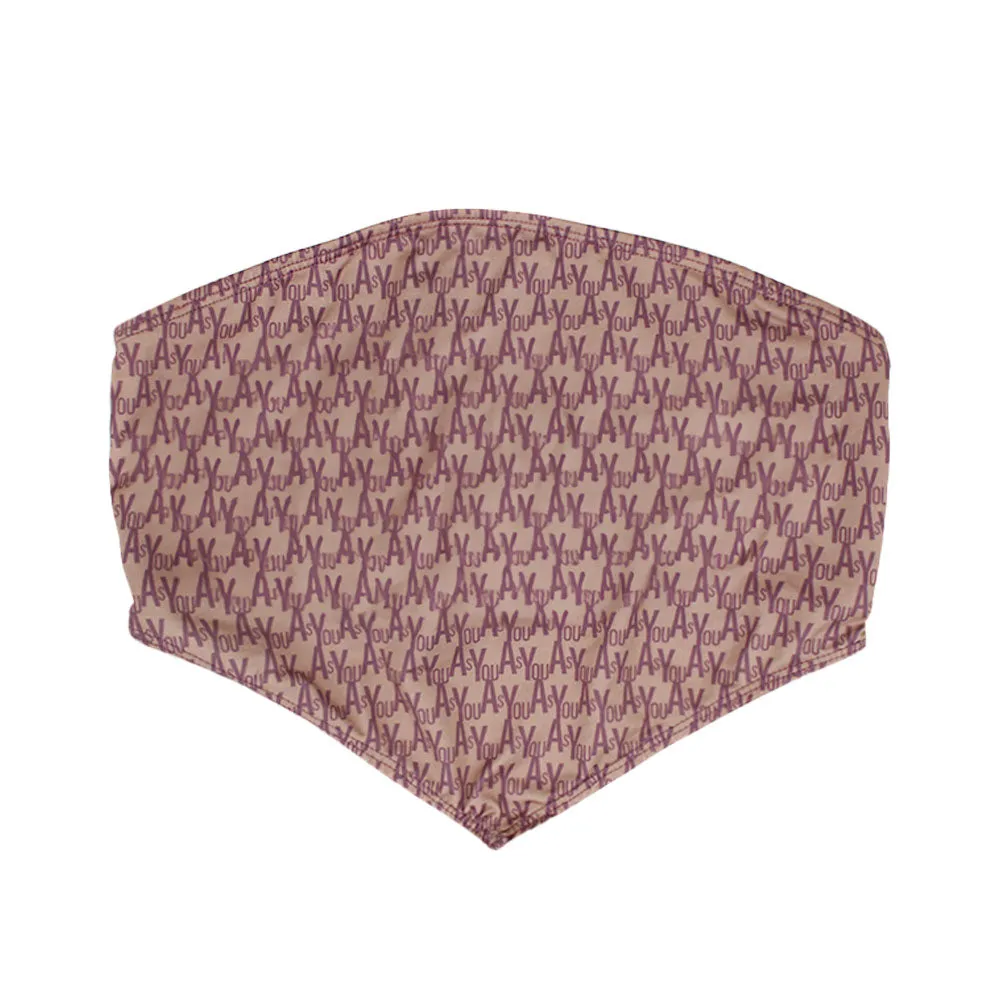 Women's Allover Print Bikini Top, Brown Flexible Underwire Design