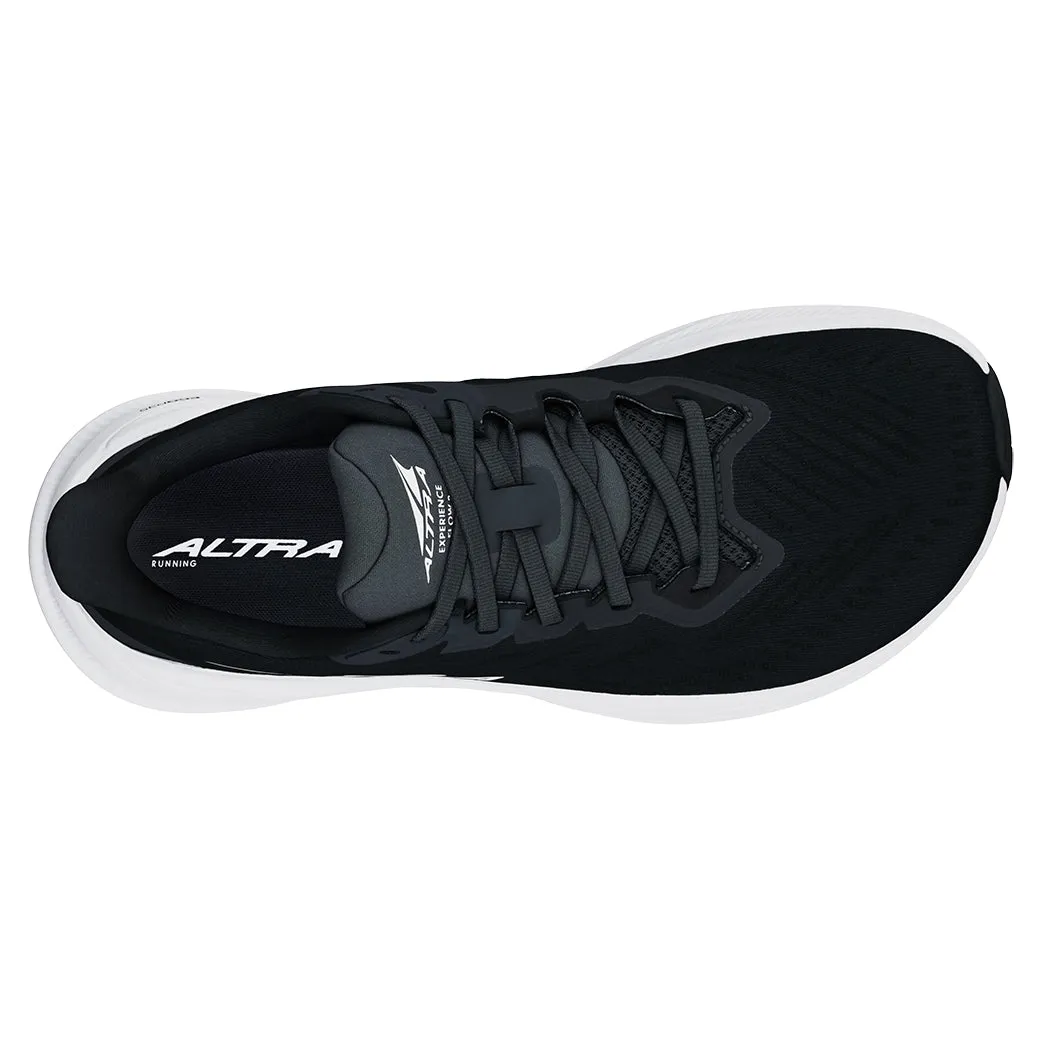 Womens Altra Experience Flow 2 in Black/White cushioned foam shoes endurance running shoes