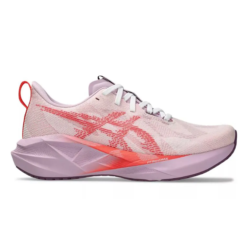lugged outsole shoes Womens Asics Novablast 5 in White/Coral Reef
