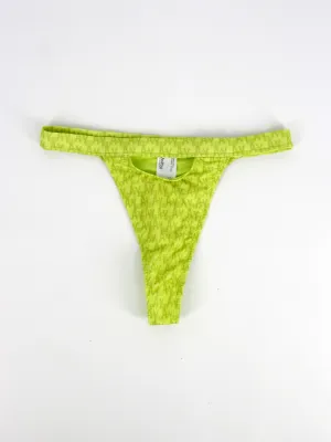 Women's Brand Logo Printed Bikini Bottom,Light Green Smooth Silicone Grip