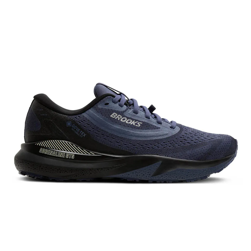 night runs Womens Brooks Running Adrenaline GTS 24 GTX in Black/Nightshadow/Coconut