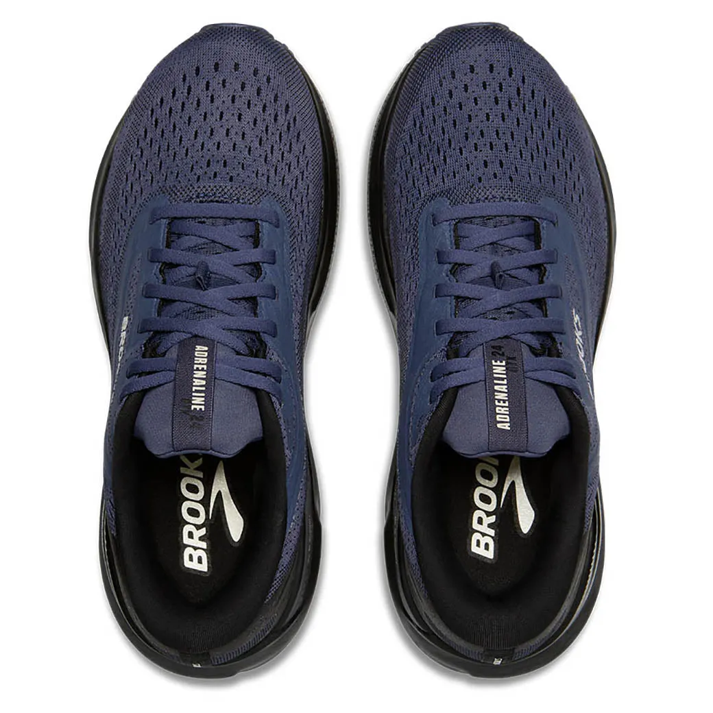 Womens Brooks Running Adrenaline GTS 24 GTX in Black/Nightshadow/Coconut Bio Mechanical Engineered Abrasion Resistant Lacing System