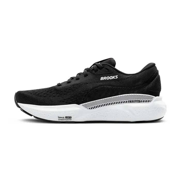 Womens Brooks Running Adrenaline GTS 24 in Black/White Ultra Light Sole