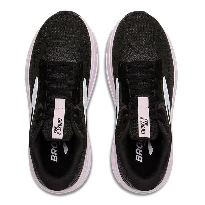Elegant running shoes for outdoor adventurers Womens Brooks Running Ghost Max 2 in Black/White/Orchid Ice