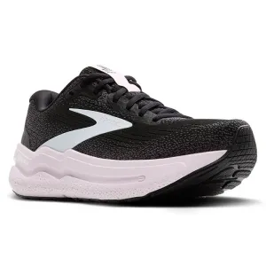 hard - wearing shoes beginner runner's shoe pick Womens Brooks Running Ghost Max 2 in Black/White/Orchid Ice