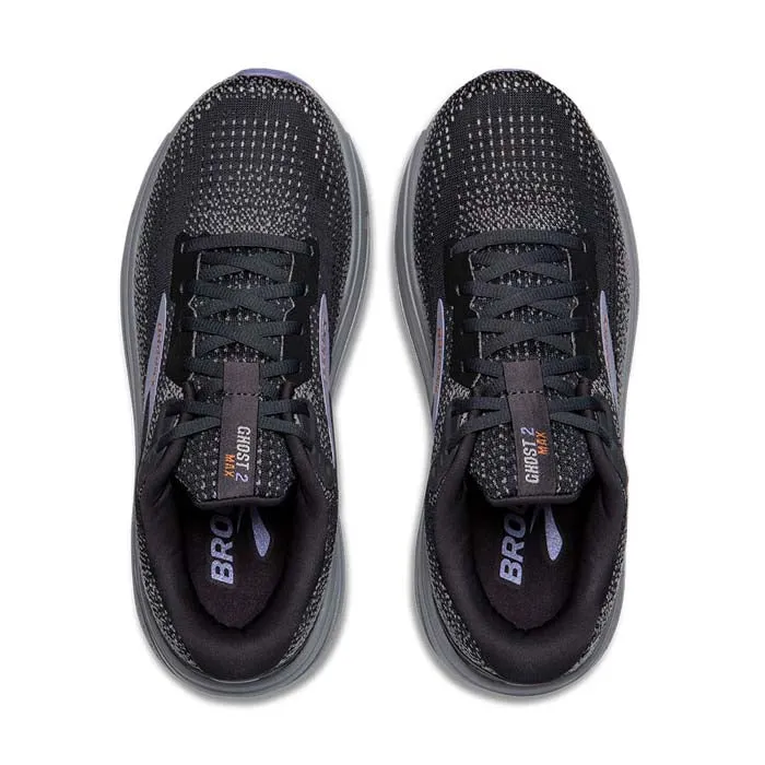 Womens Brooks Running Ghost Max 2 in Ebony/Lavender/Alloy torsion - resistant running shoes