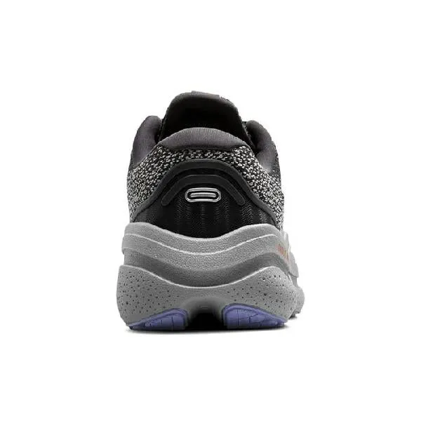 Womens Brooks Running Ghost Max 2 in Ebony/Lavender/Alloy running on the treadmill anti - static