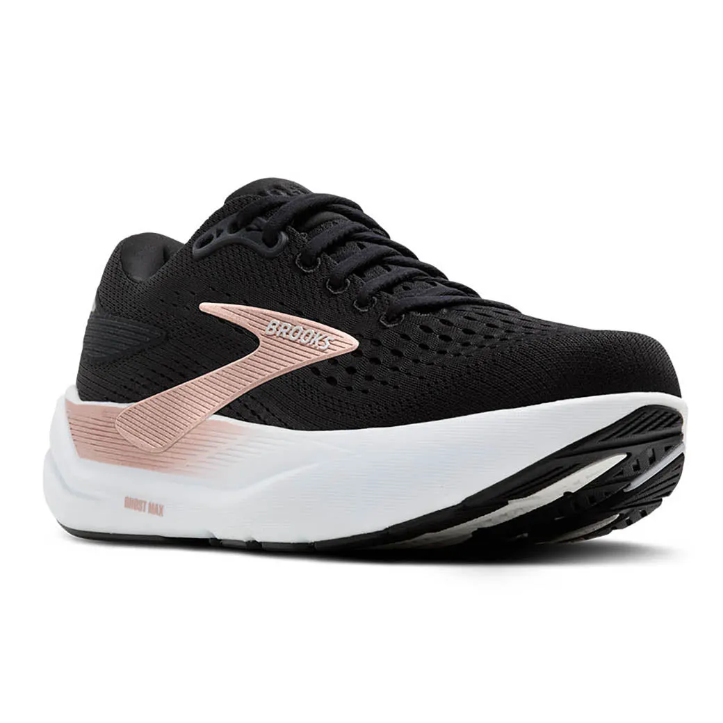 Treadmill Friendly Grip Womens Brooks Running Ghost Max 3 in Black/Black/Rose Gold