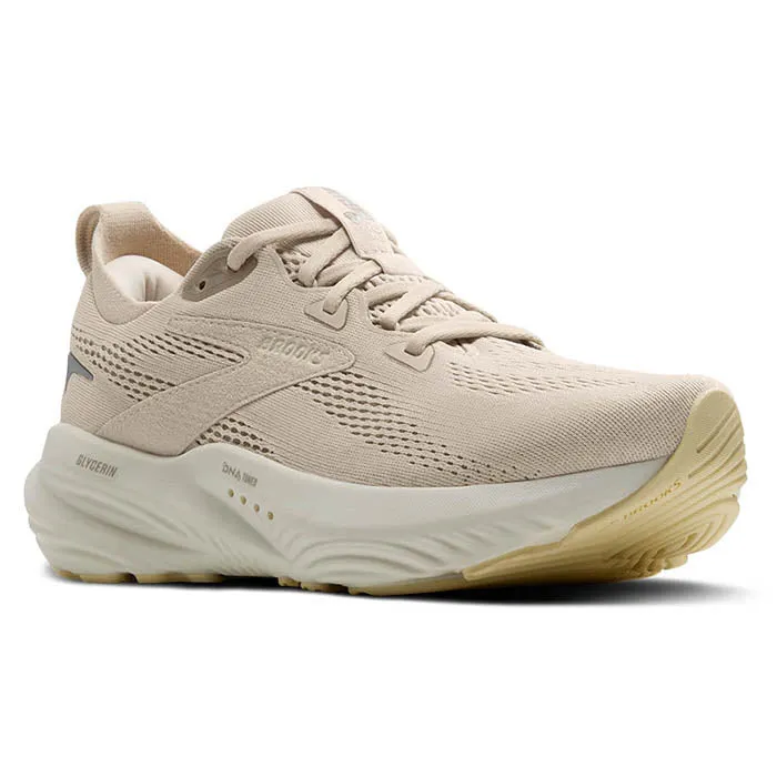 Downhill control classic - style running shoes Womens Brooks Running Glycerin 22 in Almond Peach/London Fog/Almond