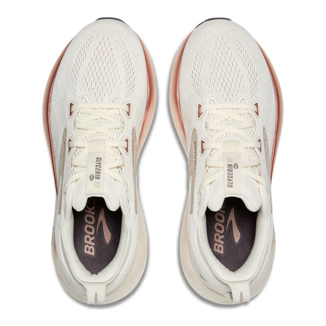 Tongue Lock Adaptive Flex Grooves Womens Brooks Running Glycerin 22 in Coconut/Chateau/Rose