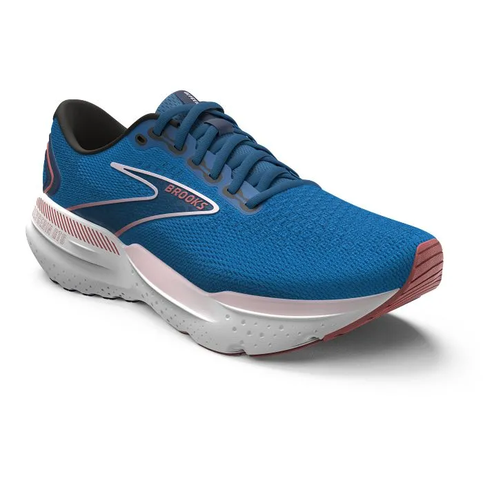 running in a rope bridge area shoes Competitive Womens Brooks Running Glycerin GTS 21 in Blue/Icy Pink/Rose