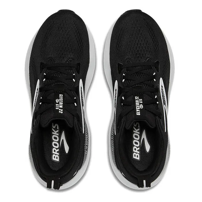 wellness Lightweight Design Womens Brooks Running Glycerin GTS 22 in Black/Grey/White