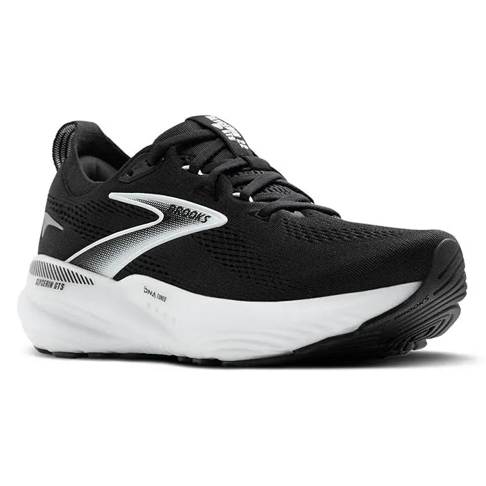 Reinforced Cage Womens Brooks Running Glycerin GTS 22 in Black/Grey/White