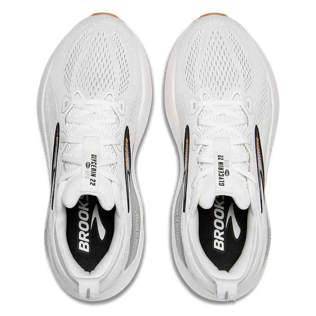 Womens Brooks Running Glycerin GTS 22 in White/Grey/Black shoe insert