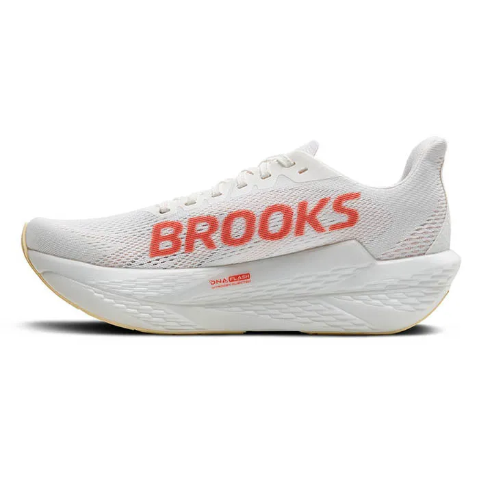 trail gear shoe width Womens Brooks Running Hyperion Max 2 in White/Peach/Coral
