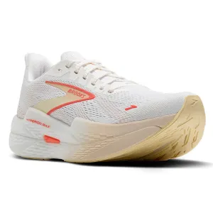 Womens Brooks Running Hyperion Max 2 in White/Peach/Coral racquetball shoes Responsive forefoot