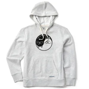 Fresh Minimal Stylish Hoodie Women's Cat Yin and Yang Simply True Fleece Hoodie