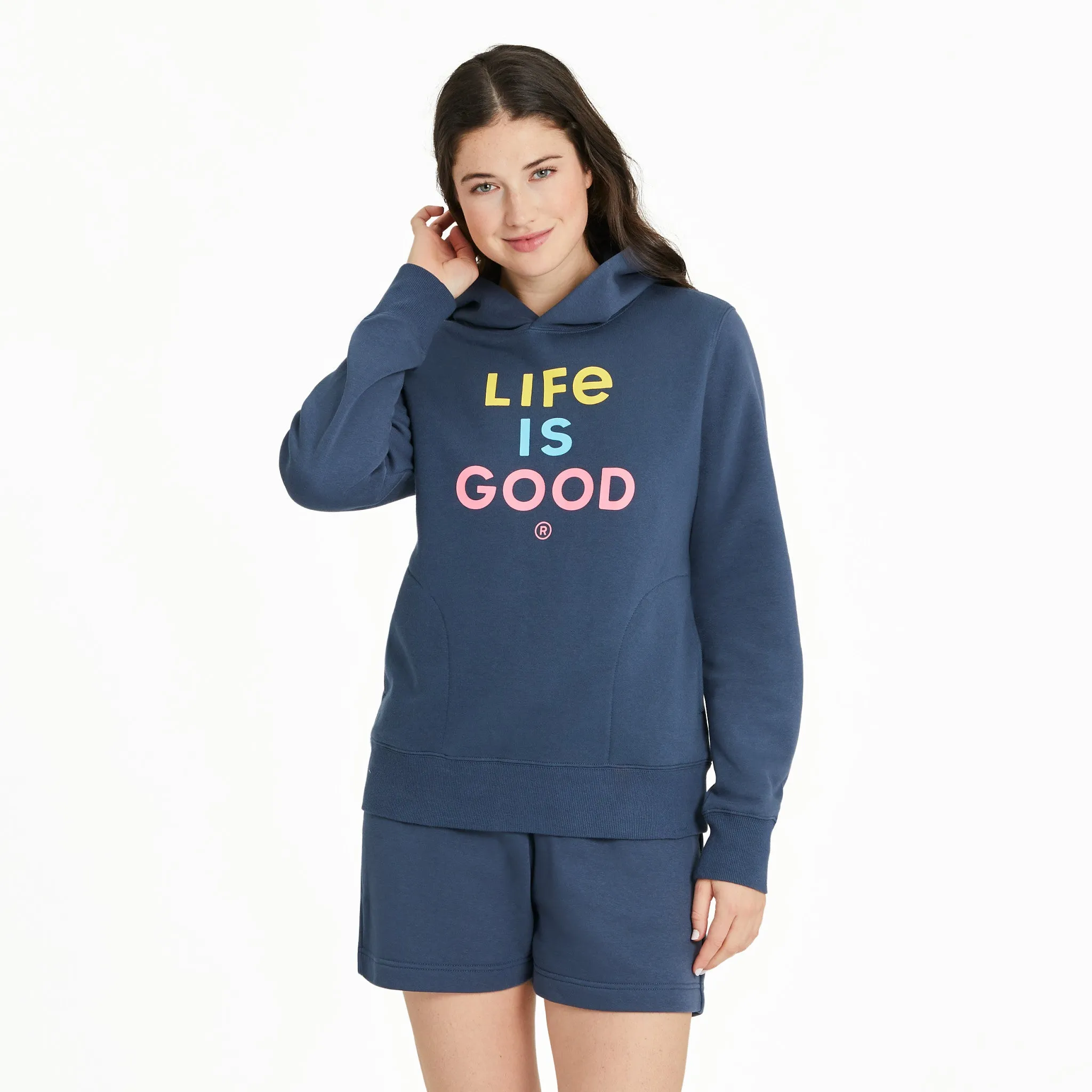Quilted Lining Women's Clean LIG Stack Good Vibes Fleece Hoodie